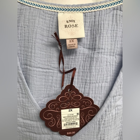 Knox Rose Dress Powder Blue 2X - Picture 5 of 7